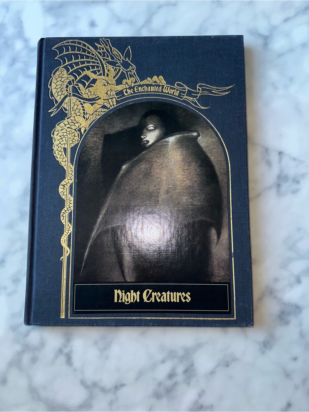 Time life  1985 Night Creatures Hardcover Book with Gold Foil Dragon Design